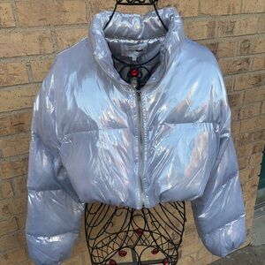 Silver Puff Crop Jacket
